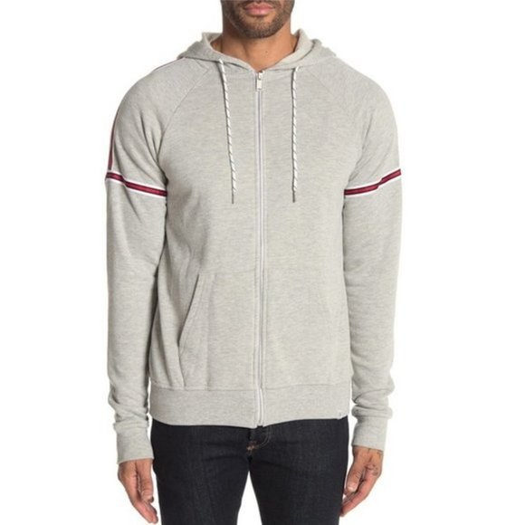Mens Gray Hoodie Zip Front Hooded Sweatshirt New - Picture 3 of 11